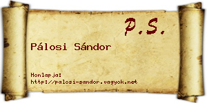 Pálosi Sándor névjegykártya