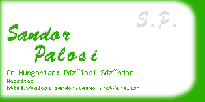 sandor palosi business card